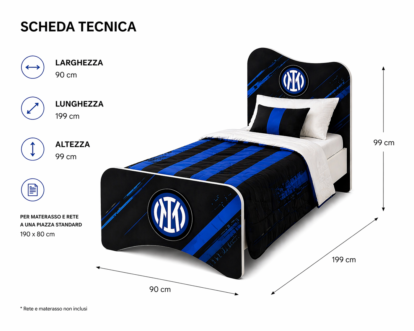Letto Inter Nerazzurri Energy Bed