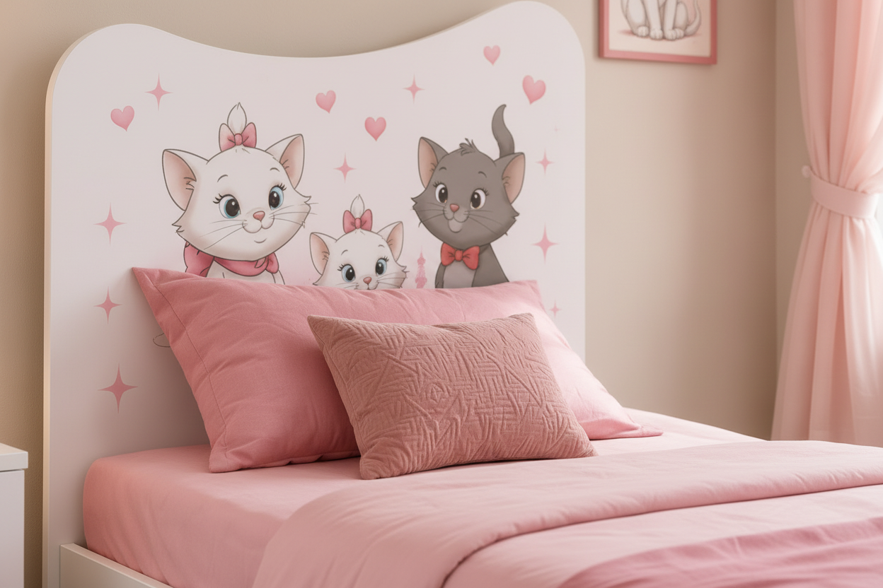 Cameretta Bambina Aristogatti Rosa – Armadio, Letto Singolo e Comodino