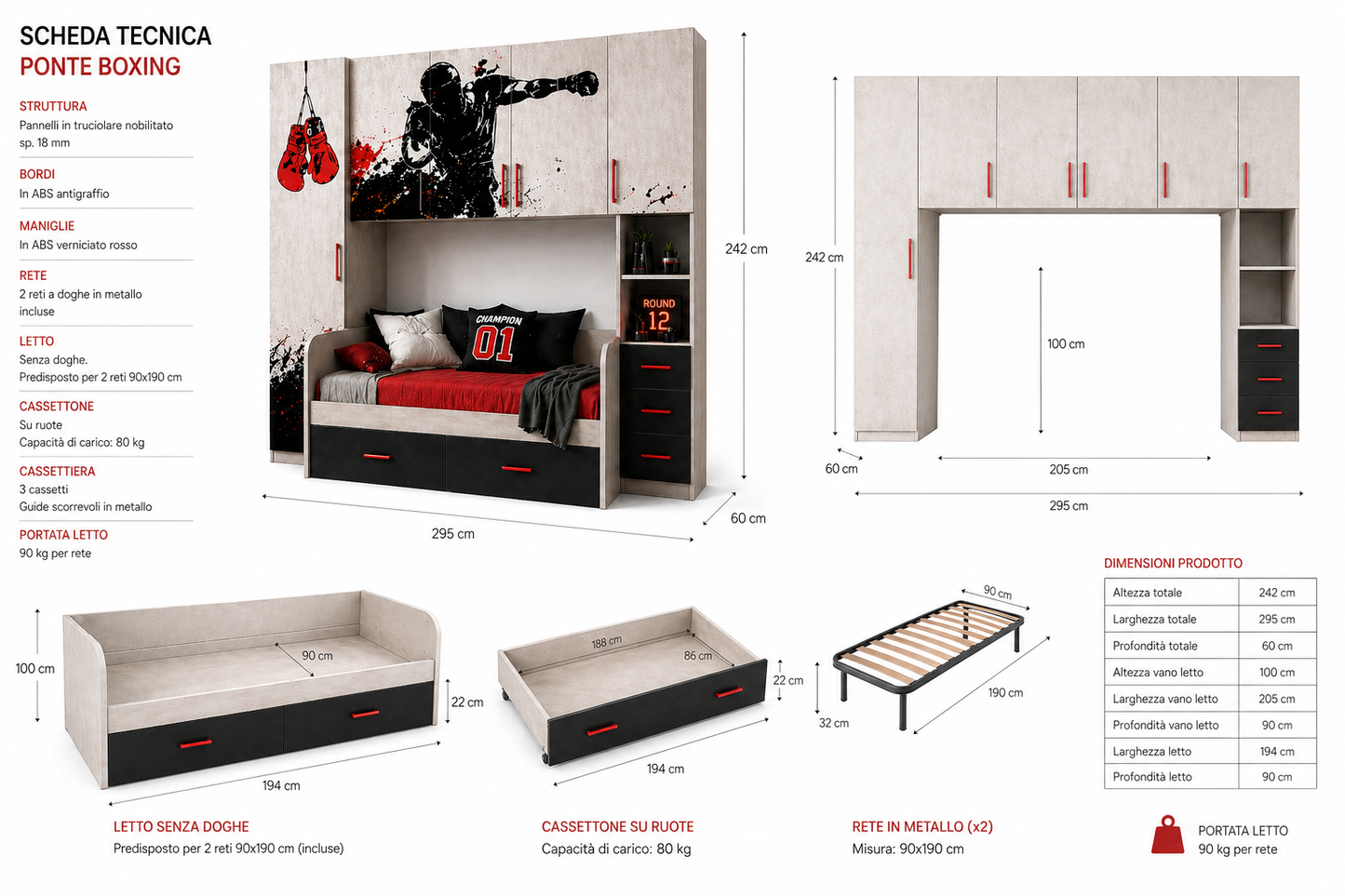 Cameretta Ponte "BOXER"