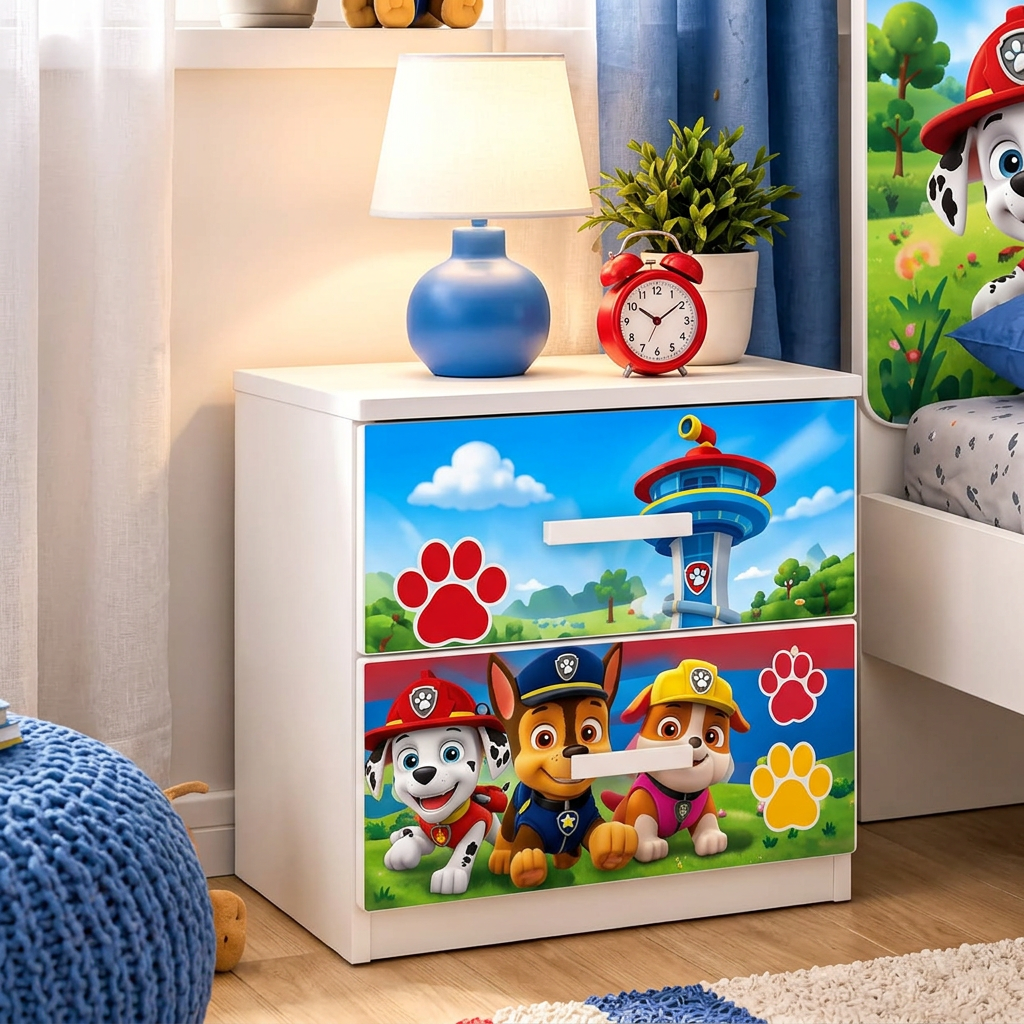 Cameretta Paw Patrol – Set Completo con Armadio, Letto Singolo e Comodino