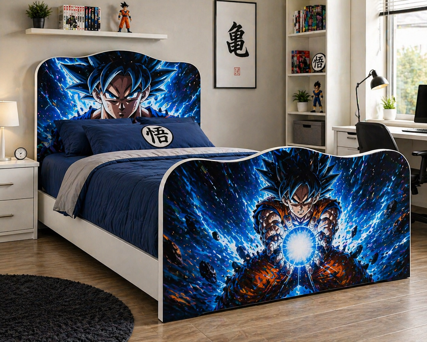 Letto Singolo Ultra Saiyan Energy – Letto Anime Gaming Blu Elettrico 200x90
