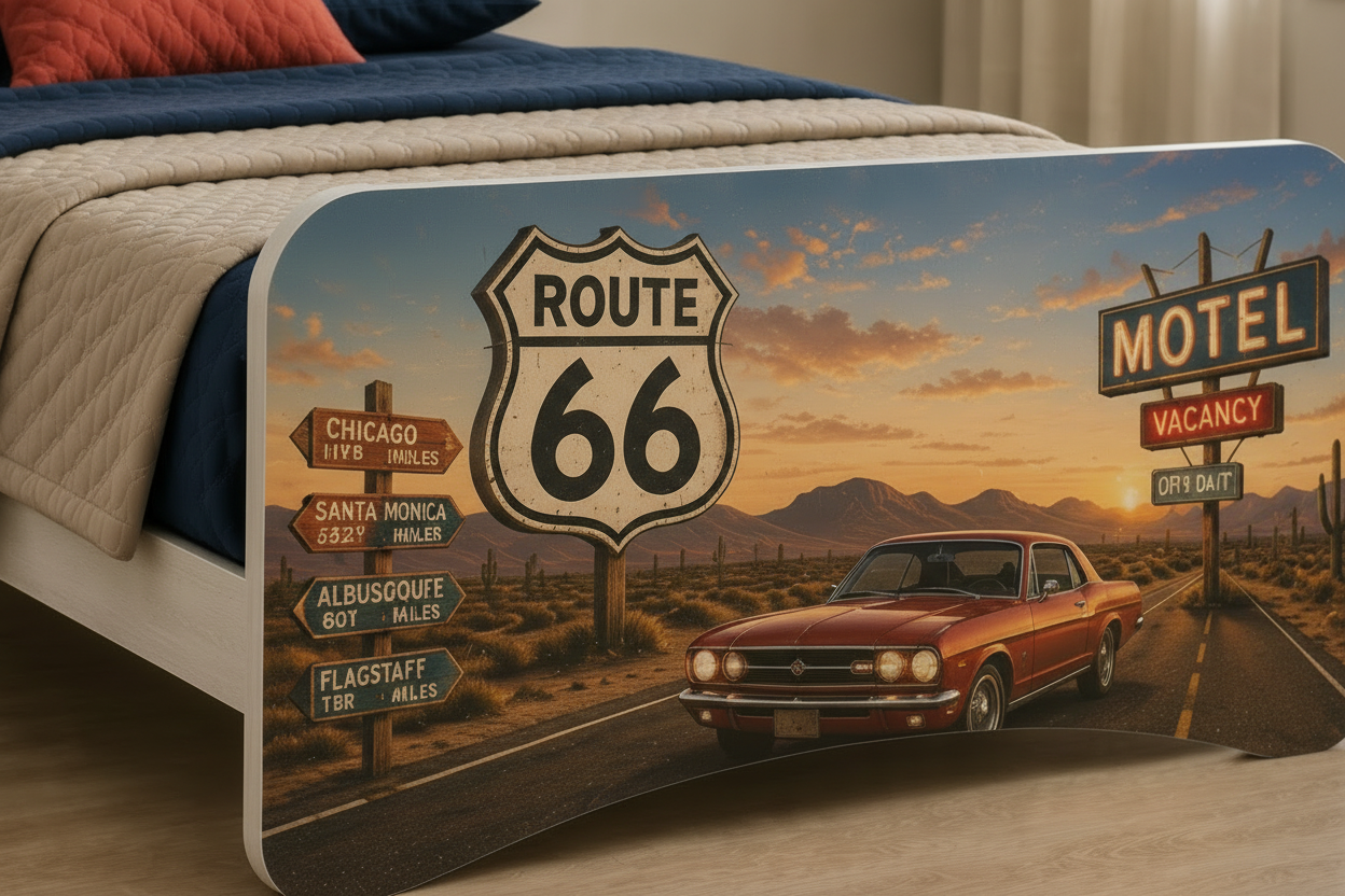 Letto Singolo Route 66 – Letto Design Vintage American Highway Style