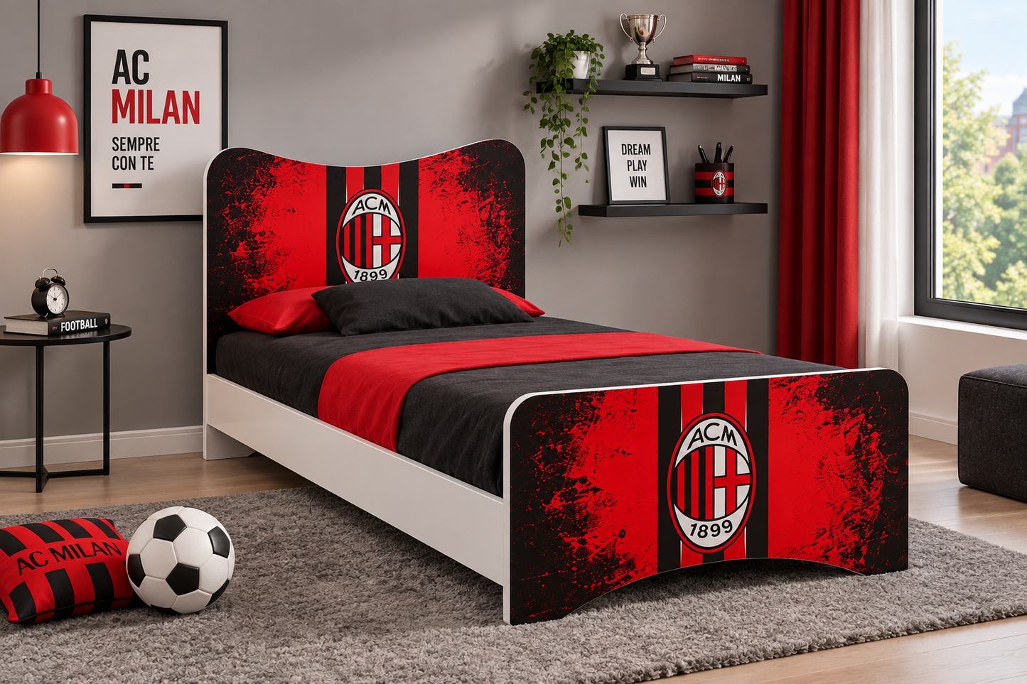 Letto 1 Piazza e Mezza AC Milan – Collezione Calcio ⚽🔴⚫