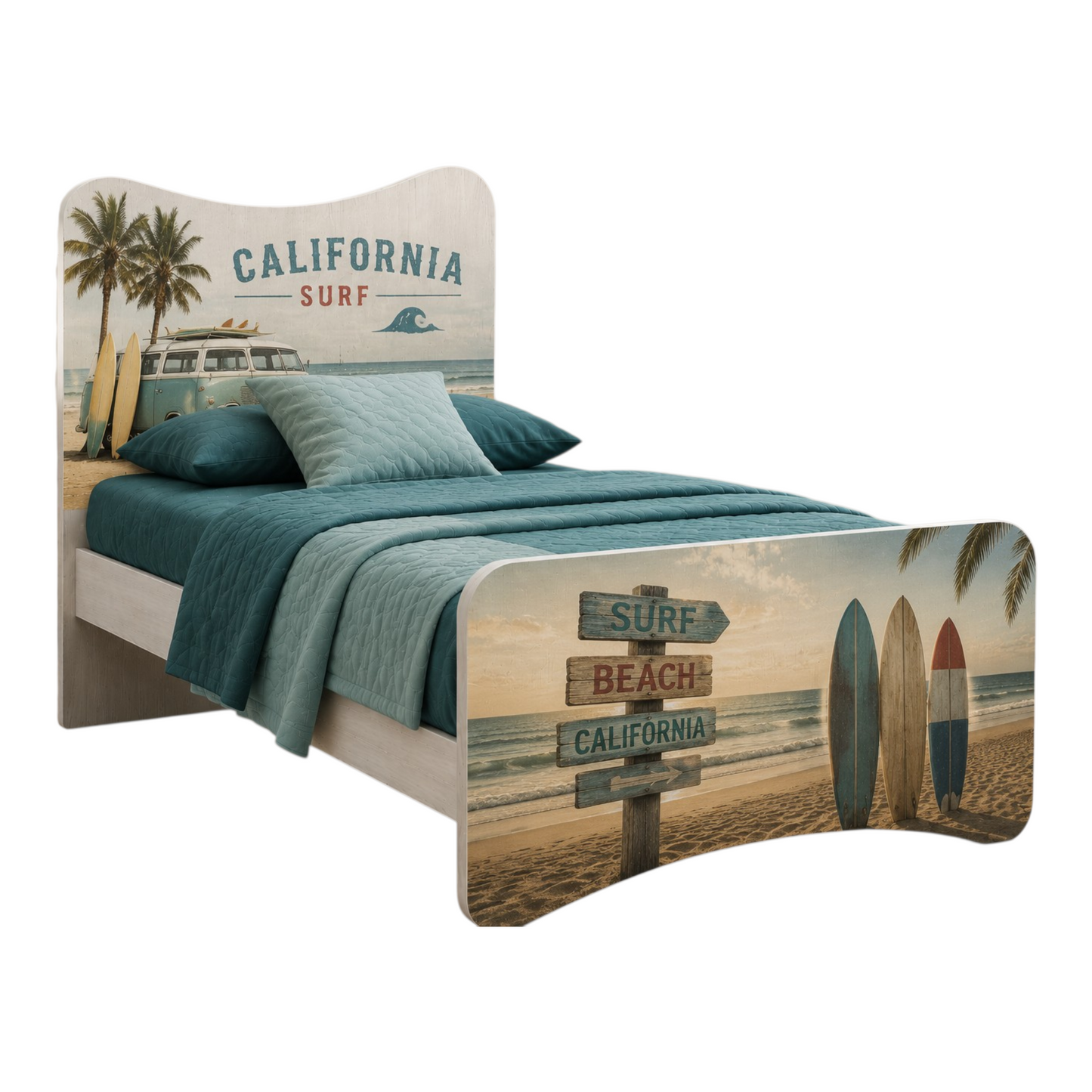 Letto Singolo California Surf – Letto Design Tema Mare e Spiaggia Stile Beach House