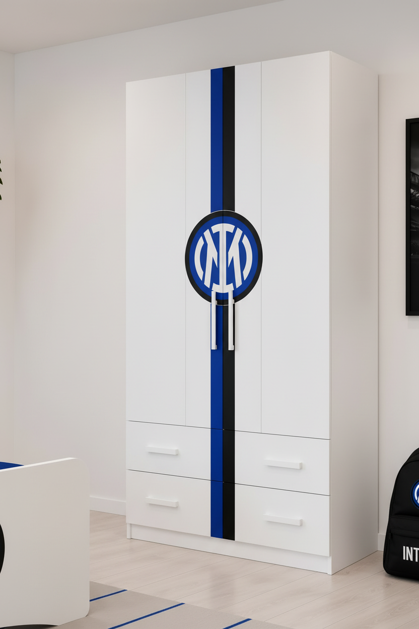 Cameretta Inter White Edition – Design Moderno Nerazzurro