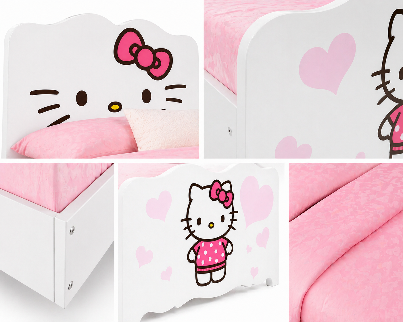 Letto Singolo Kitty Sweet Pink – Letto Bambina Rosa 200x90 Stile Glamour