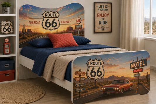 Letto Singolo Route 66 – Letto Design Vintage American Highway Style
