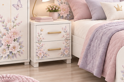 Cameretta a Ponte Unicorn Dream Luxury – Letto 1 Piazza e Mezza, Comodino e Scrivania con Libreria