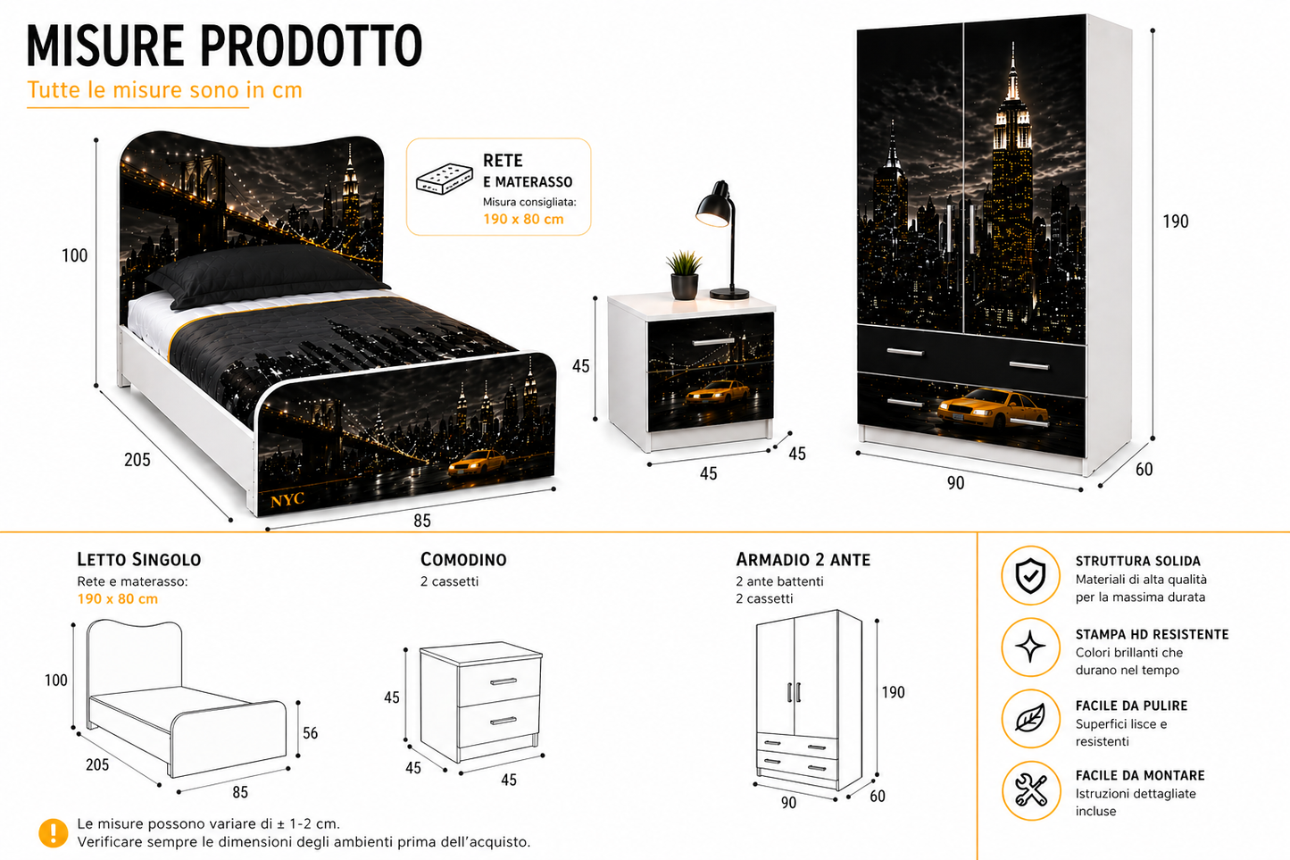 New York City Set – Cameretta Urban Completa