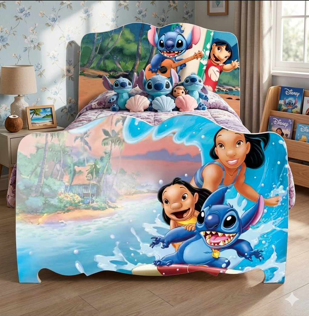 Letto Singolo Tropical Surf Blue – Letto Bambino Tema Mare e Avventura