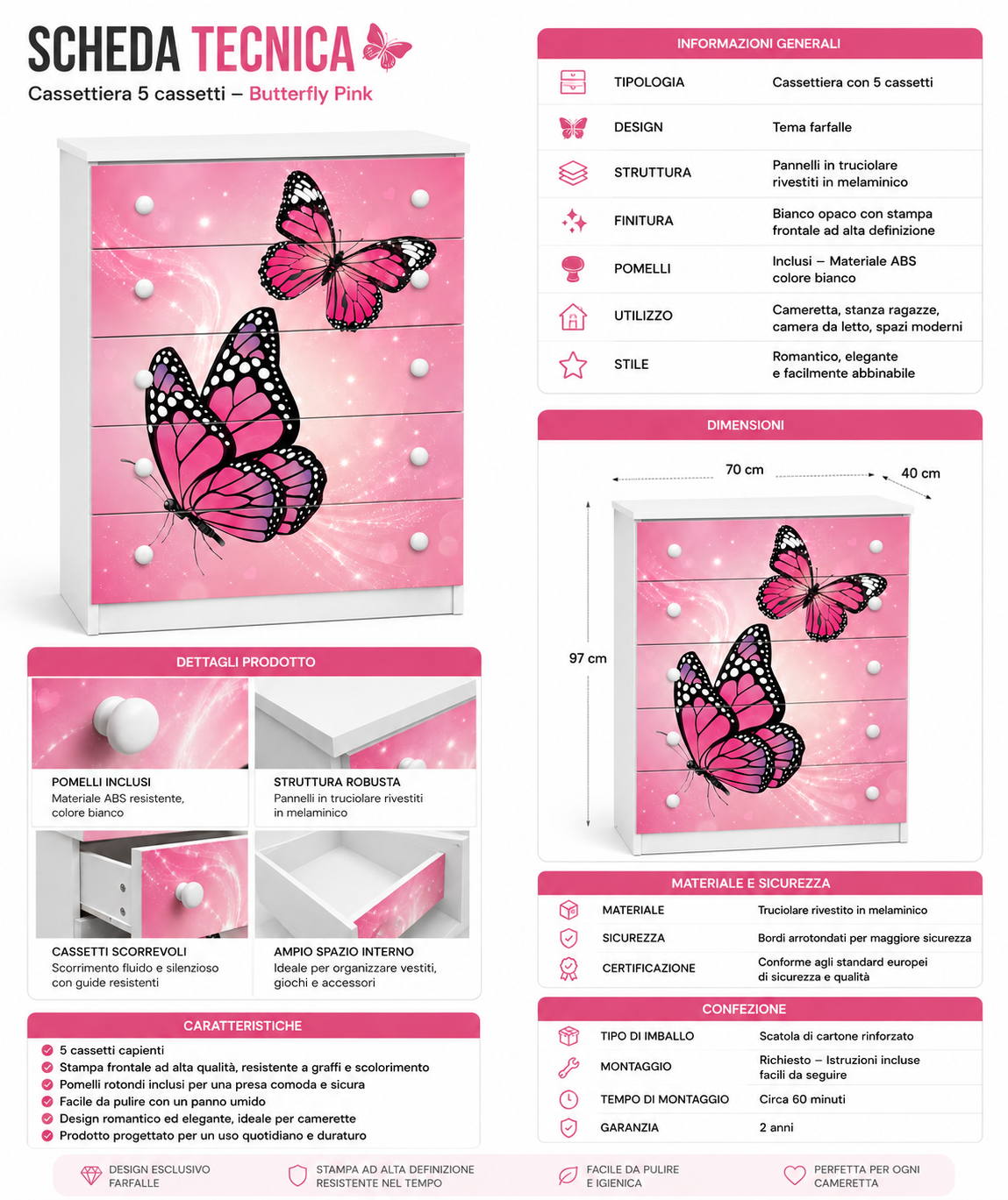 Cassettiera Farfalla