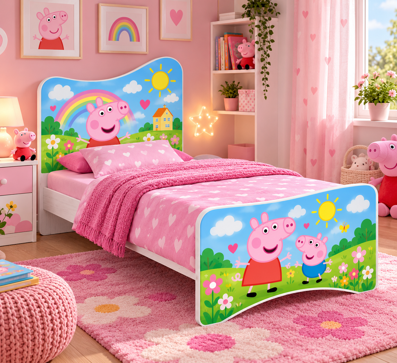 Cameretta Peppa Pig – Letto Singolo, Armadio e Comodino