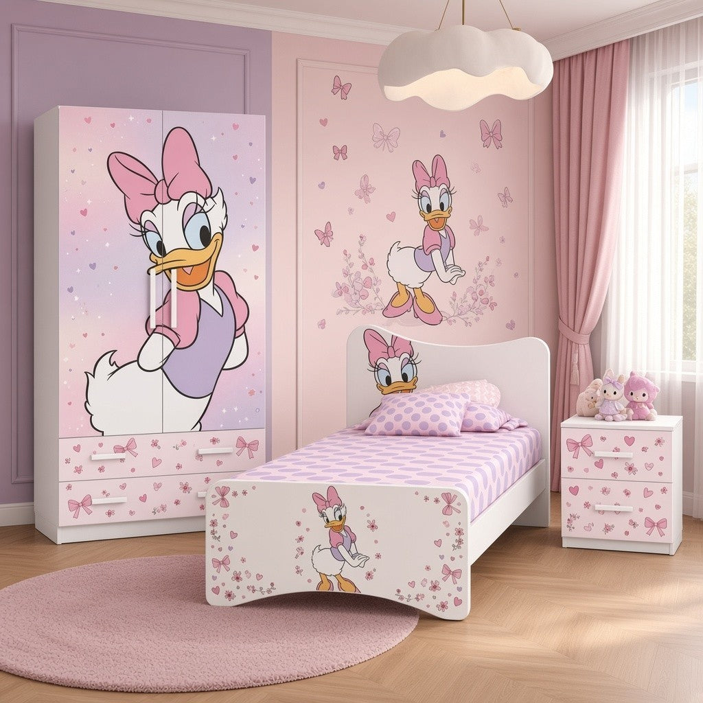 Cameretta Paperina Dream – Letto Singolo, Armadio 2 Ante e Comodino