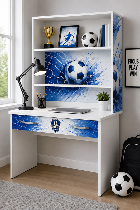 Scrivania con Libreria Serie Calcio – Design Moderno per Camerette Ragazzi