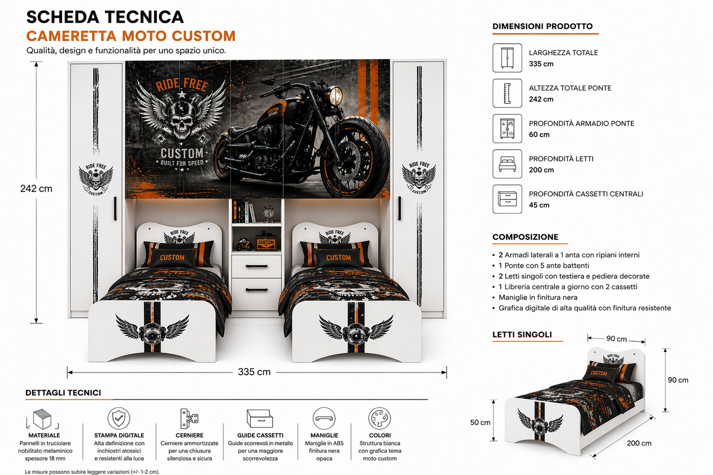 🏍️ Route 66 Custom Room – Cameretta Ponte Moto