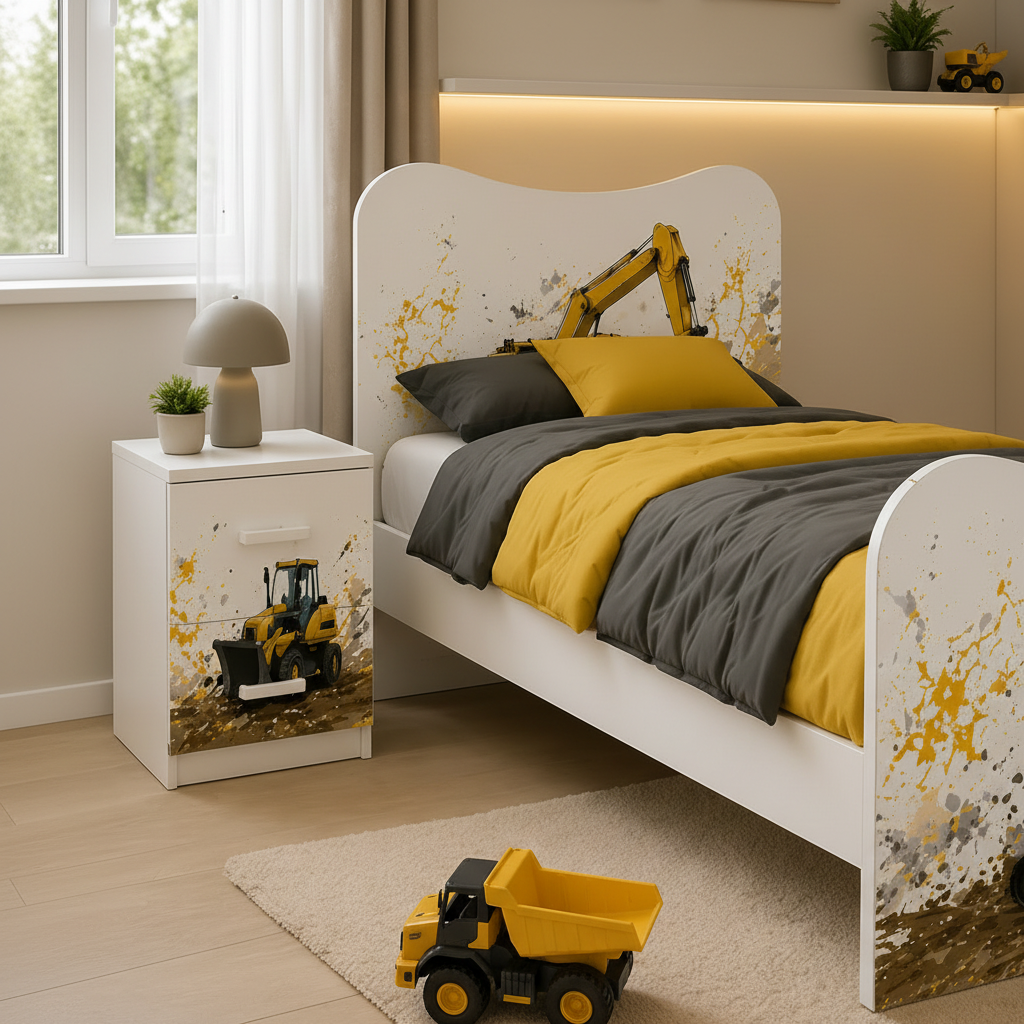 Cameretta "Ruspa" – Cameretta Completa con Letto, Armadio e Comodino
