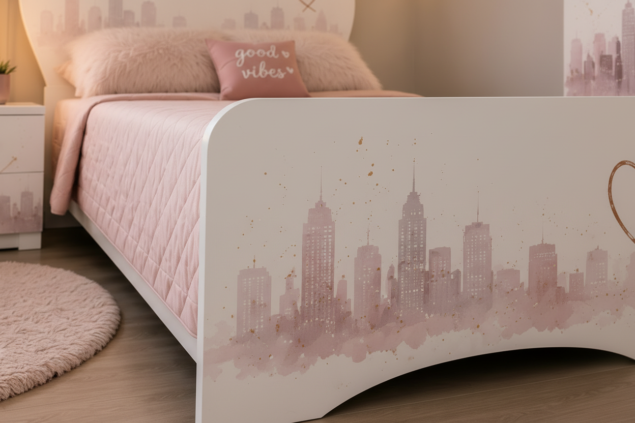Urban Glow Collection – Cameretta Skyline Pink Aesthetic