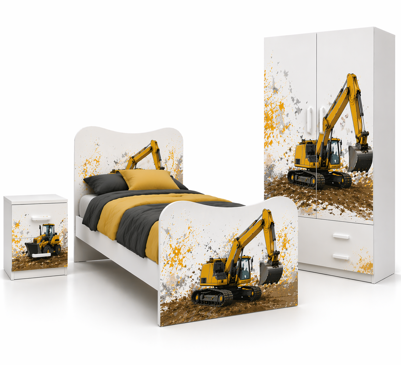 Cameretta "Ruspa" – Cameretta Completa con Letto, Armadio e Comodino