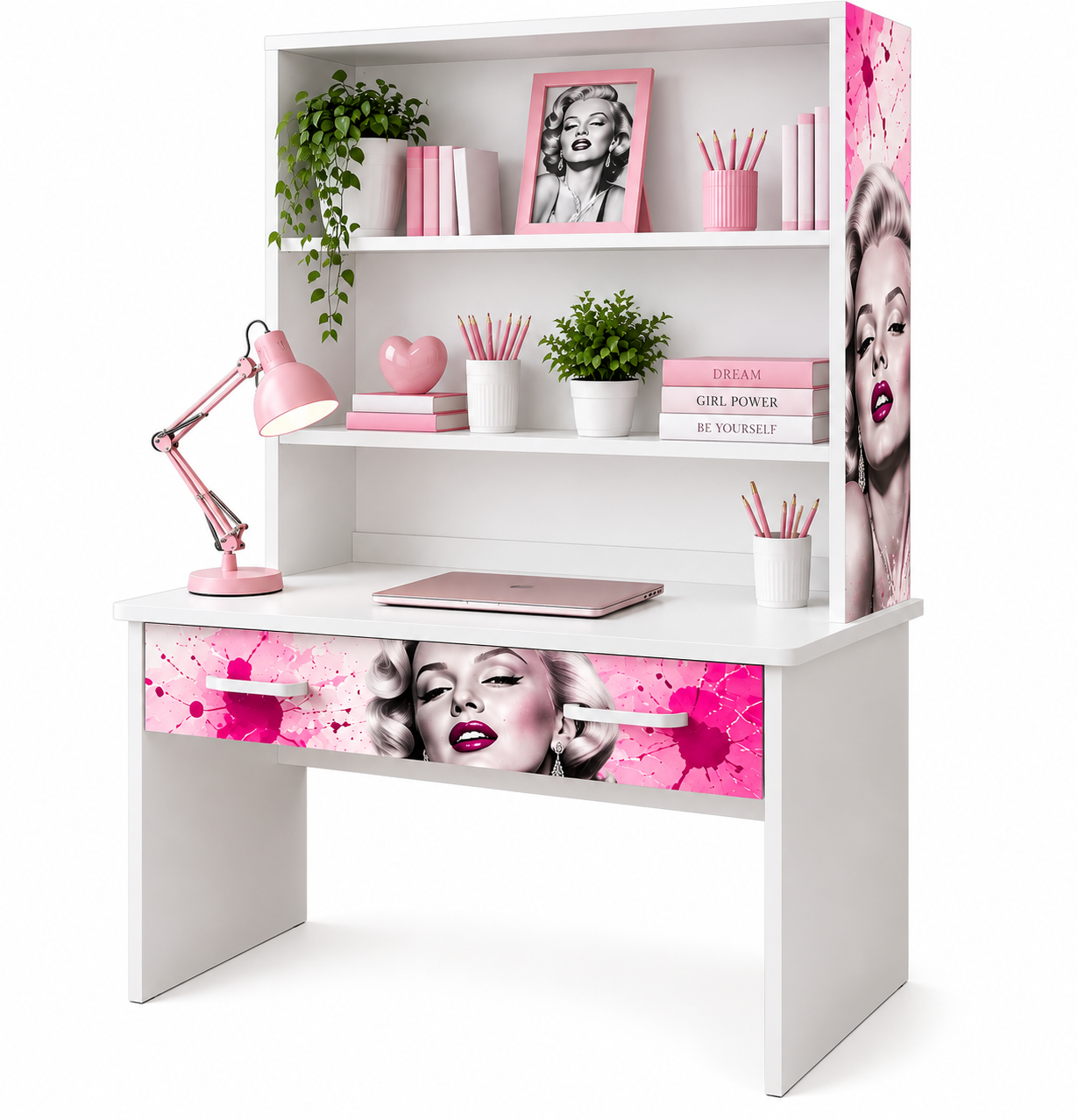 Scrivania Marilyn Glam con Libreria – 90 cm