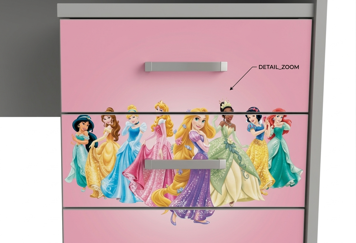 Scrivania con comodino principesse
