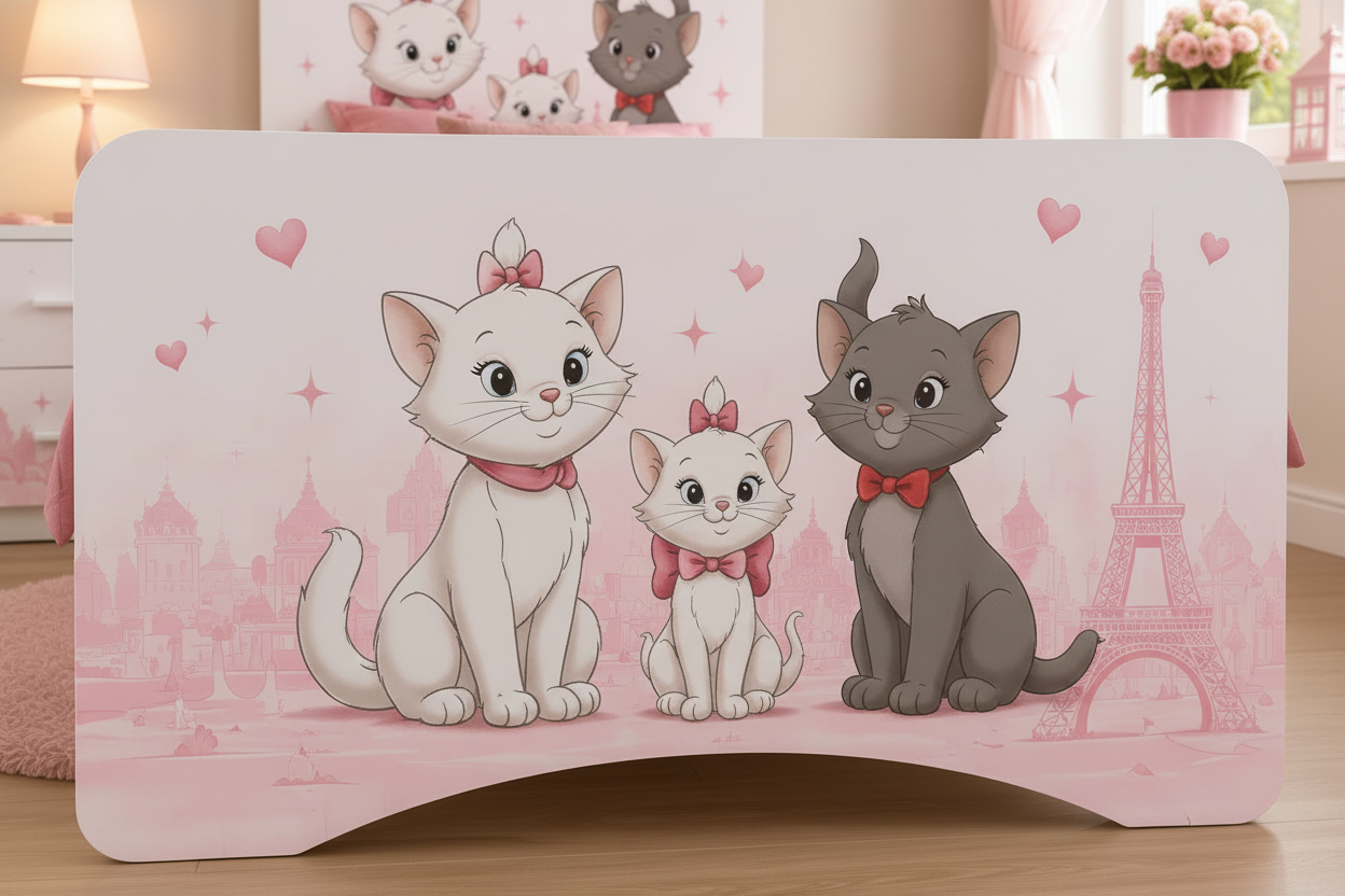 Cameretta Bambina Aristogatti Rosa – Armadio, Letto Singolo e Comodino