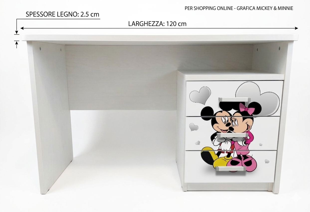 Scrivania con comodino Topolino e Minnie