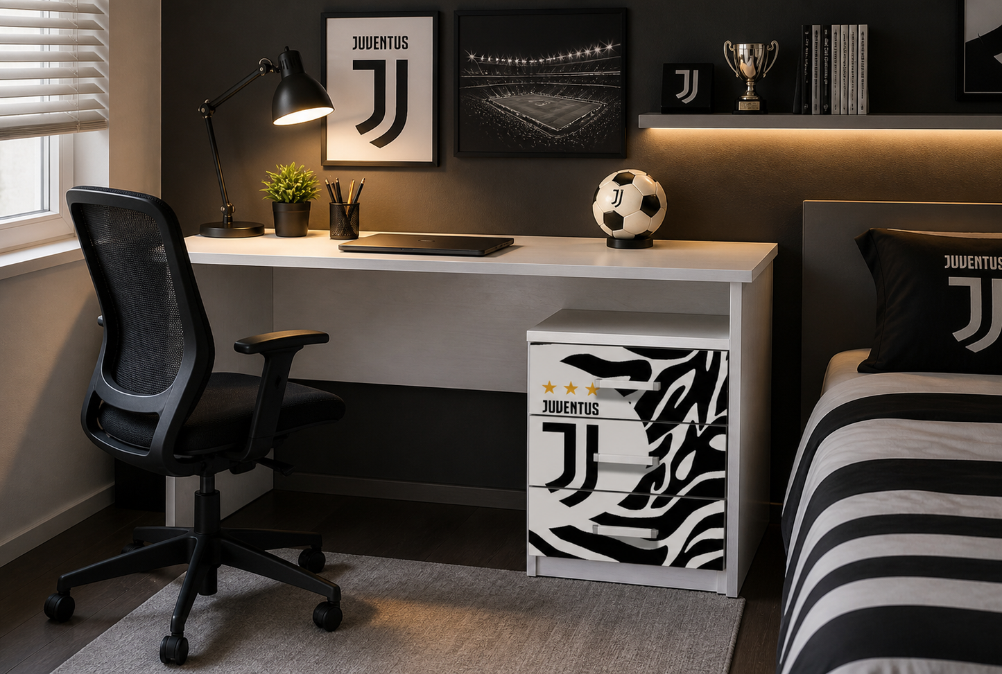 Scrivania con comodino Juventus