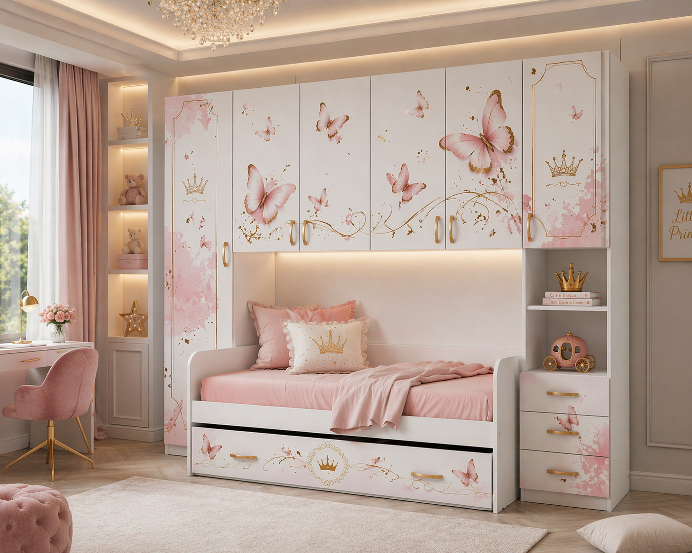 CAMERETTA A Ponte premium Farfalle/ luxury pink