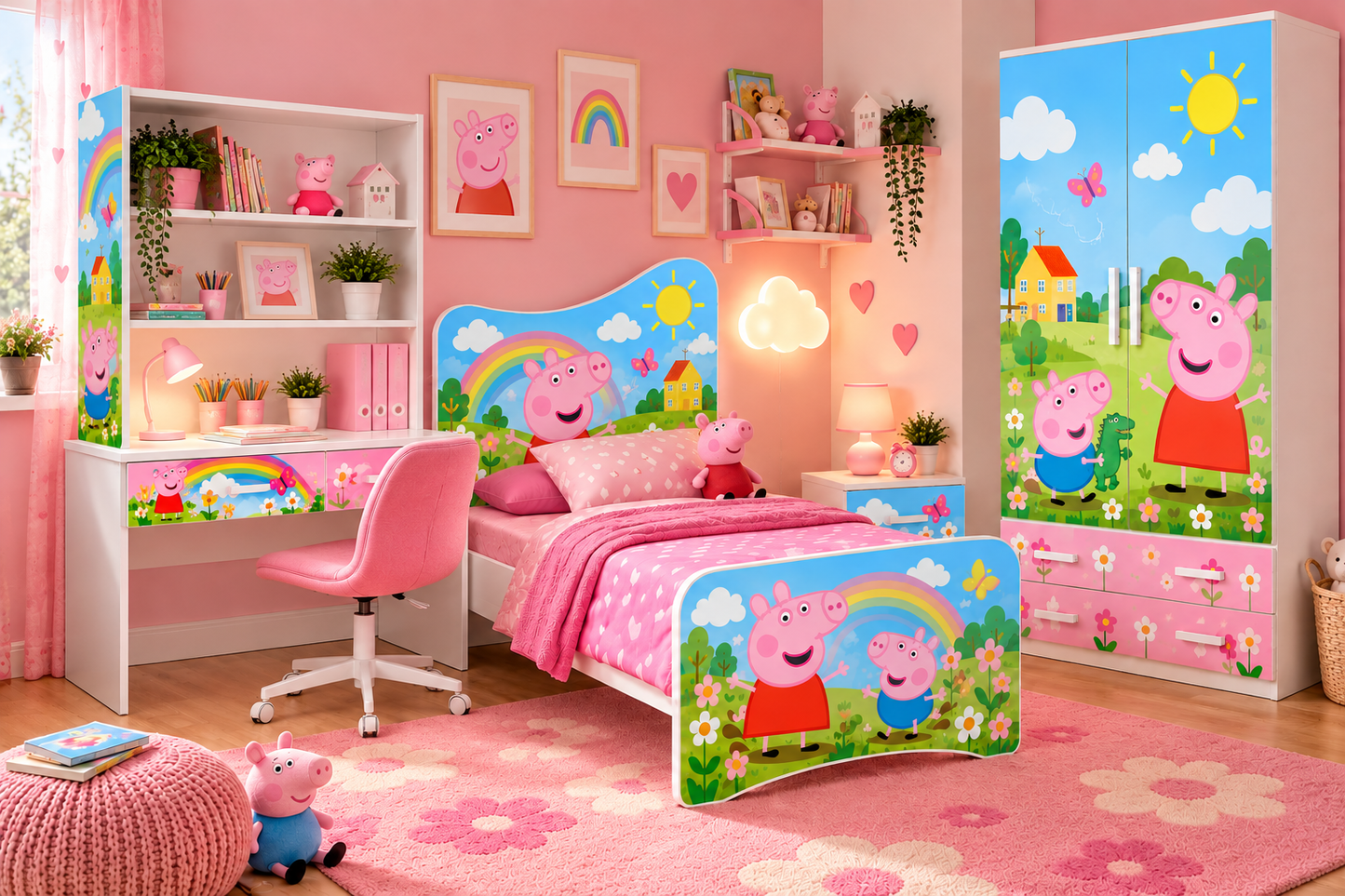 Scrivania con Libreria Peppa Pig