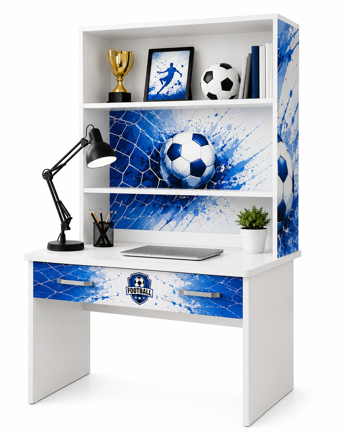 Scrivania con Libreria Serie Calcio – Design Moderno per Camerette Ragazzi
