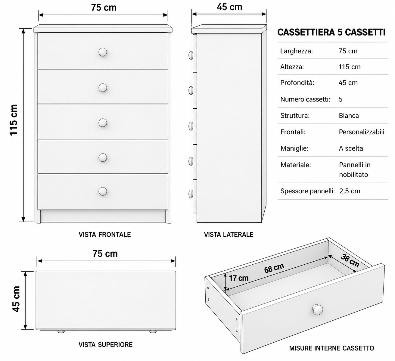 Cassettiera Paperina Rosa