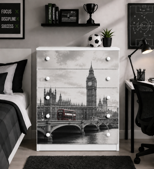 Cassettiera Londra Design – Stile Urban Modern per Camerette e Camere Moderne