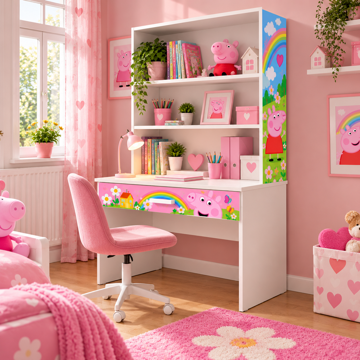 Scrivania con Libreria Peppa Pig