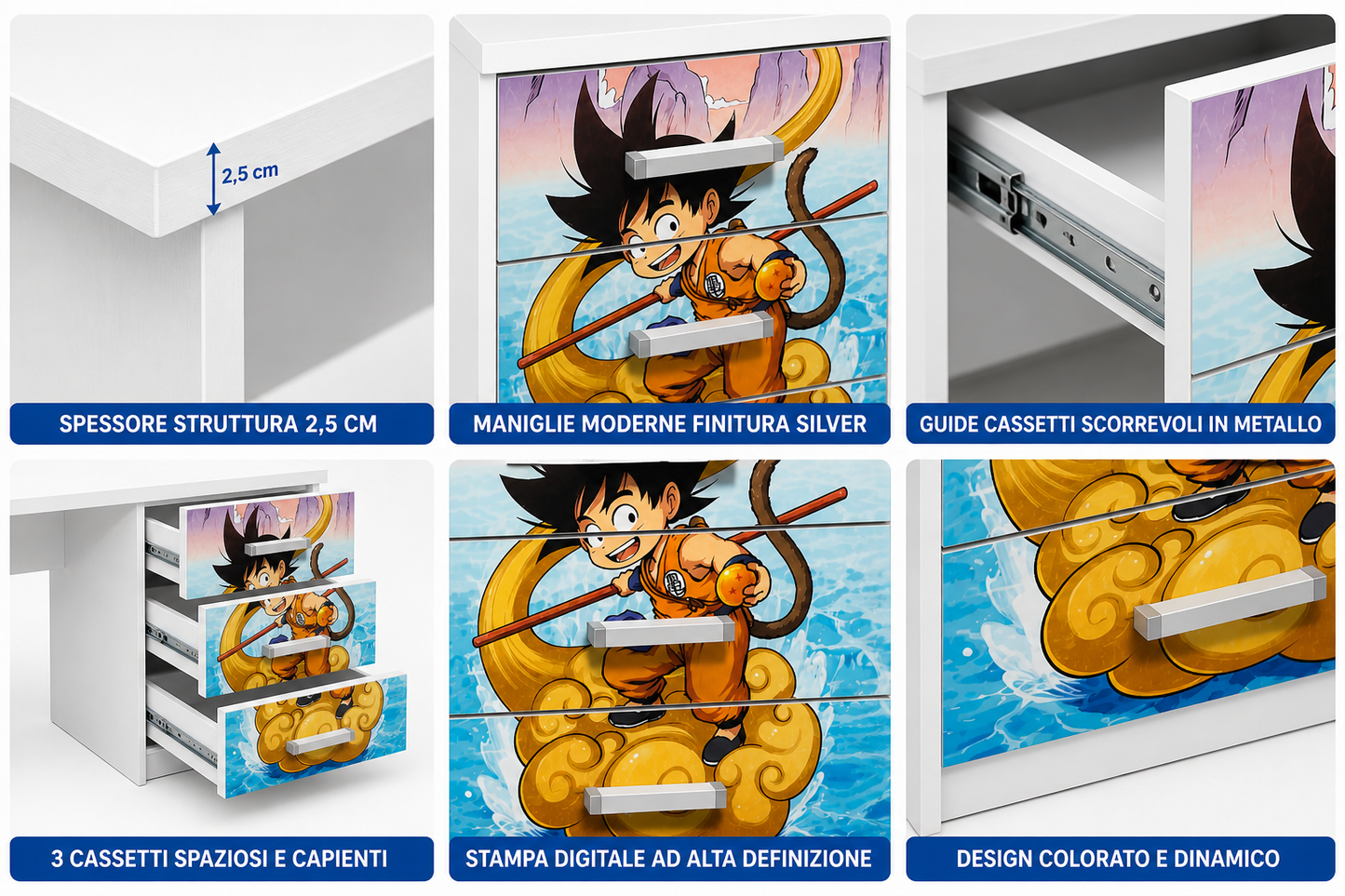 Scrivania con comodino "Dragon ball"