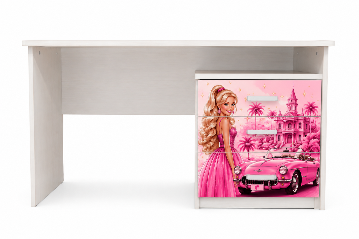 Scrivania Barbie Luxury Pink con Cassettiera Integrata – Design Elegante per Camerette da Sogno