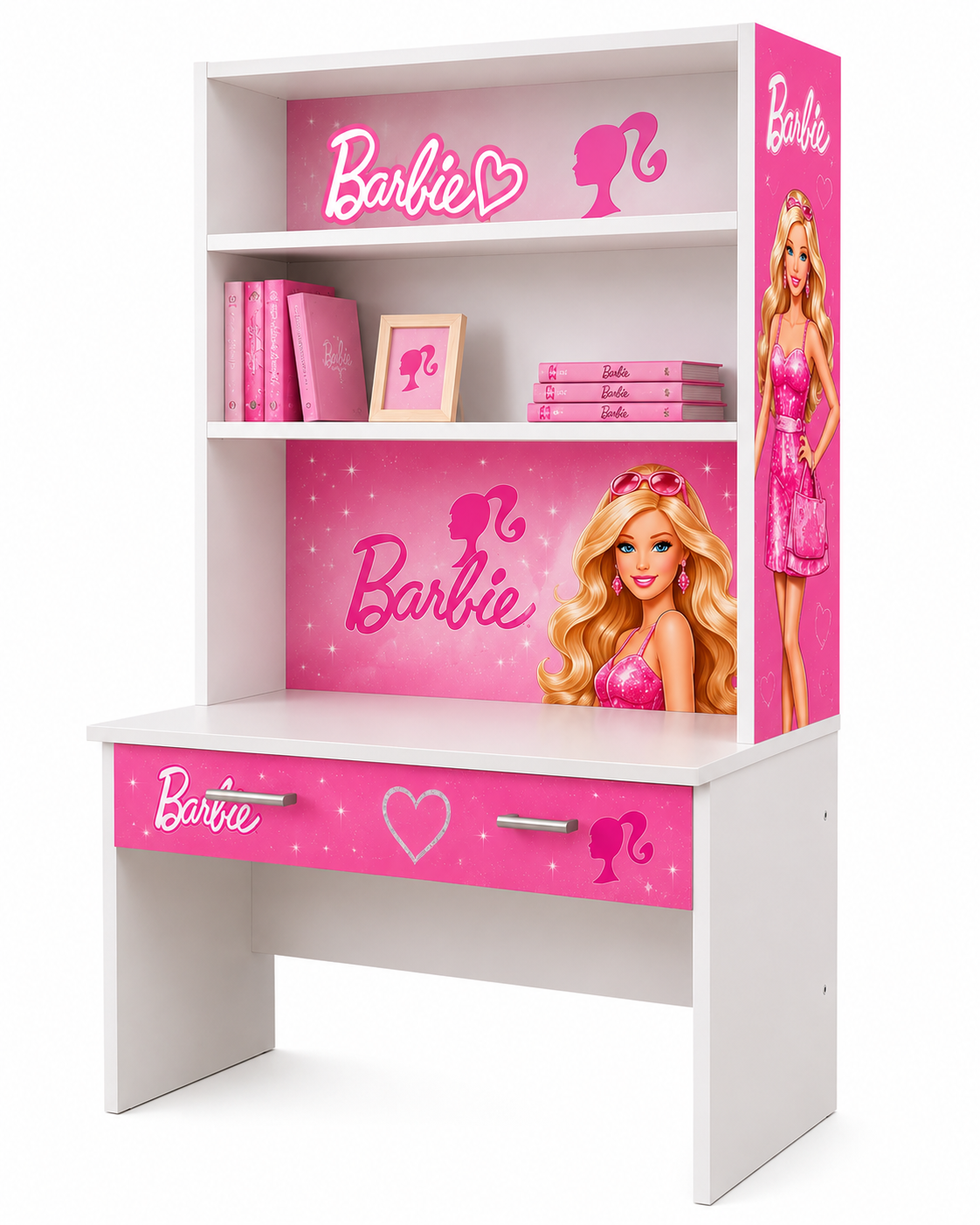 Scrivania con Libreria Barbie Luxury Pink – Design Elegante per Camerette Glamour