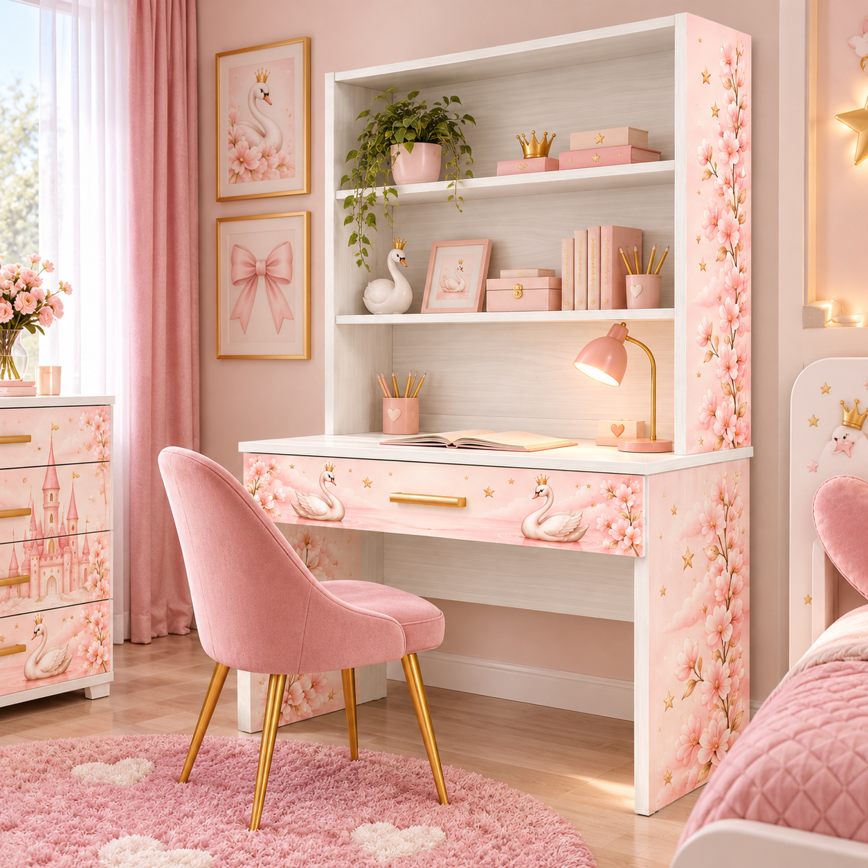 Scrivania con Libreria Princess Moonlight Original –