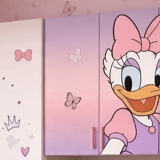 Cameretta a Ponte Paperina con Letto Estraibile – Rosa e Lilla
