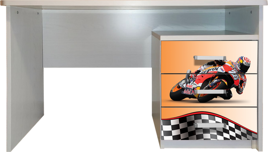 Scrivania con comodino moto